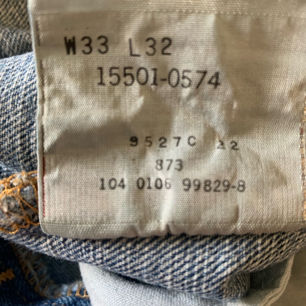 Levi's Men's Straight fit 501 Blue Jeans - Picture 5 of 6